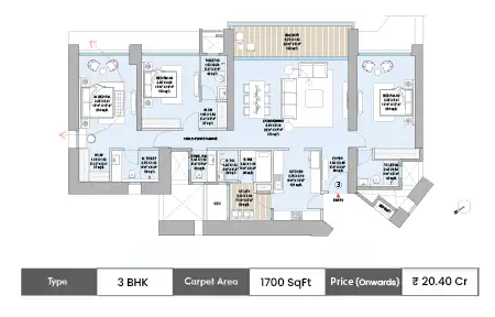 3 BHK 1700